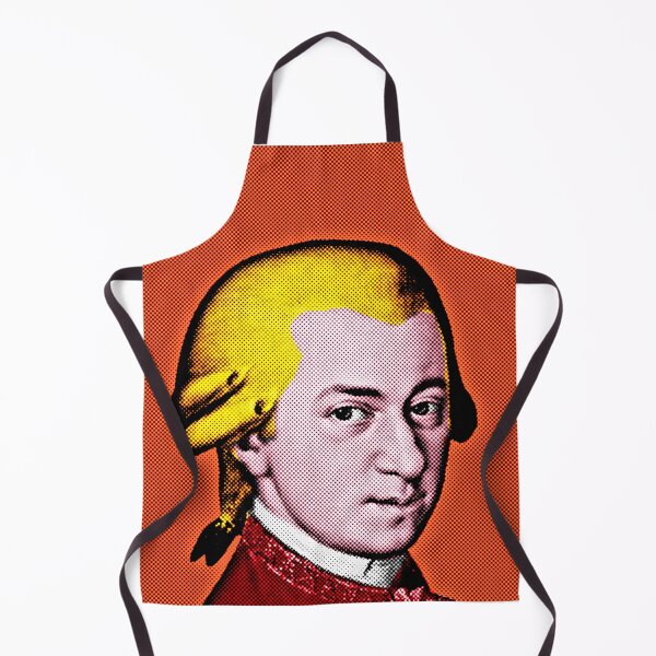 Item preview, Wolfang Amadeus Mozart Pop Art Portrait in Orange Background designed and sold by OnlyPopArt.