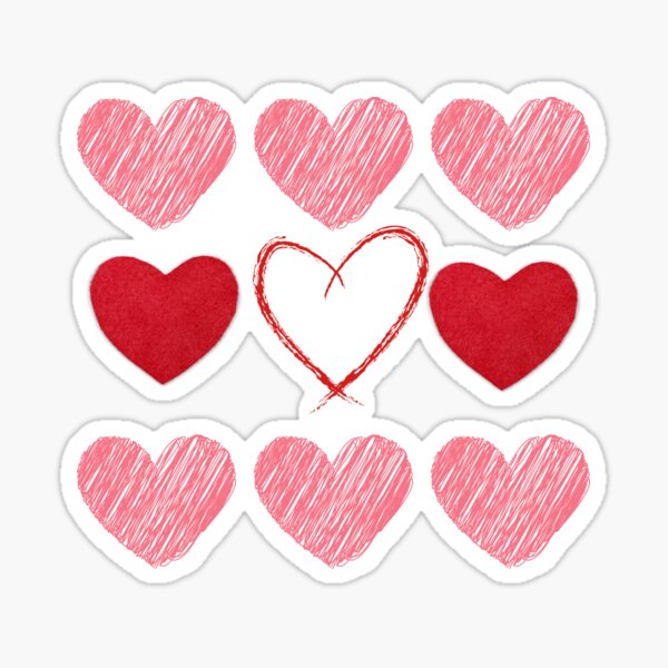 Multiple red hearts Sticker for Sale by MeFahDesign