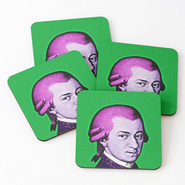 Item preview, Copy of Wolfang Amadeus Mozart Pop Art Portrait in Green Background designed and sold by OnlyPopArt.
