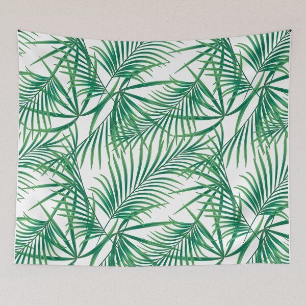 Item preview, Green palm leaves on white. designed and sold by marinaklykva.