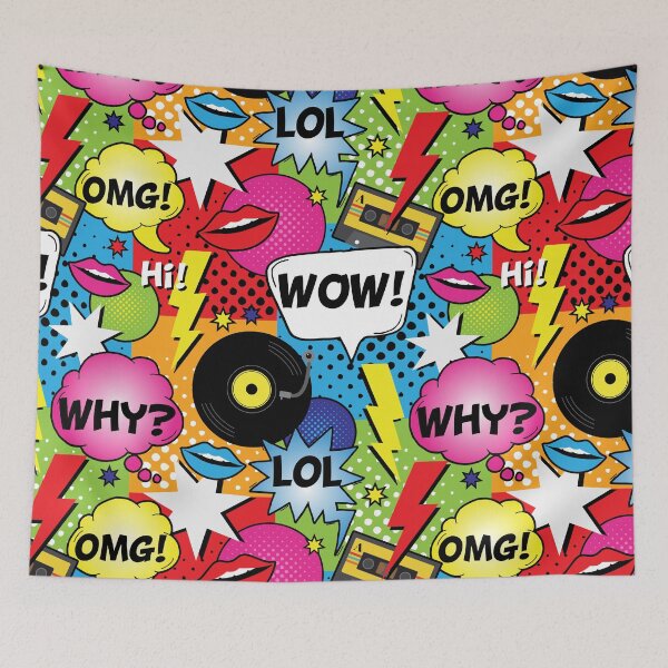 Item preview, Comic Book Speech Bubbles Pop Art Pattern designed and sold by HotHibiscus.