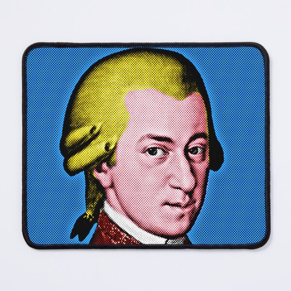 Item preview, Wolfang Amadeus Mozart Pop Art Portrait in Blue Background designed and sold by OnlyPopArt.