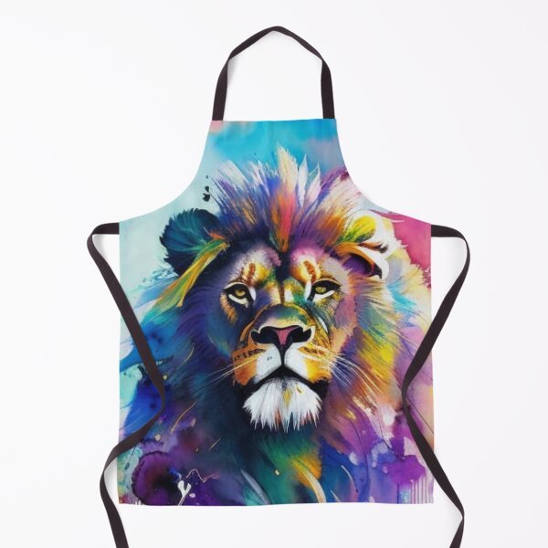 Item preview, Colorful Watercolor Lion Head Portrait designed and sold by Verdant Rose Studio.