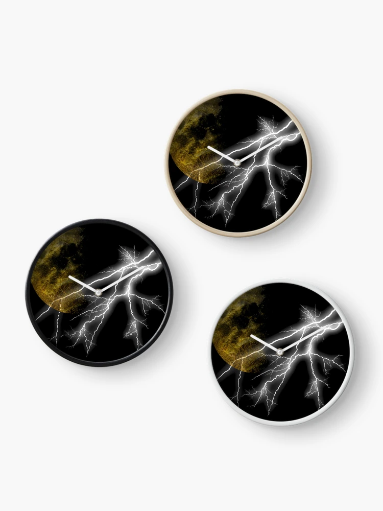 Thumbnail 3 of 4, Clock, lightning designed and sold by RESISTORART.