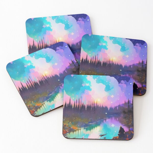Item preview, Watercolor Starry Night Forest Hiker designed and sold by Verdant Rose Studio.