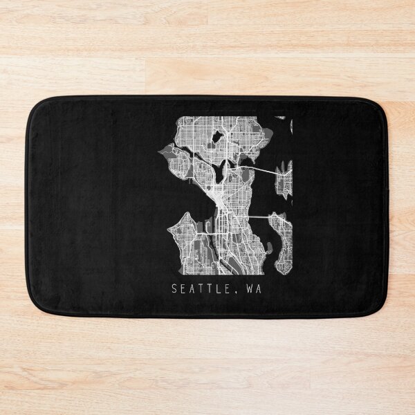 Item preview, Seattle Washington WA city map black and white designed and sold by gifts-ideas.
