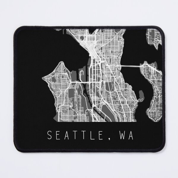 Item preview, Seattle Washington WA city map black and white designed and sold by gifts-ideas.