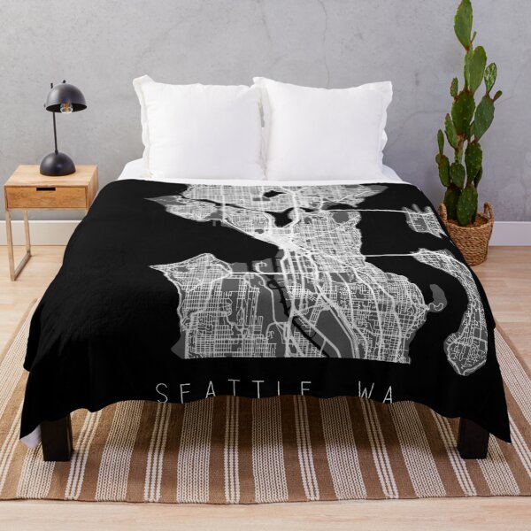 Item preview, Seattle Washington WA city map black and white designed and sold by gifts-ideas.