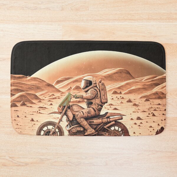 Item preview, Motorcyclist Astronaut on Mars designed and sold by AreteSticker.