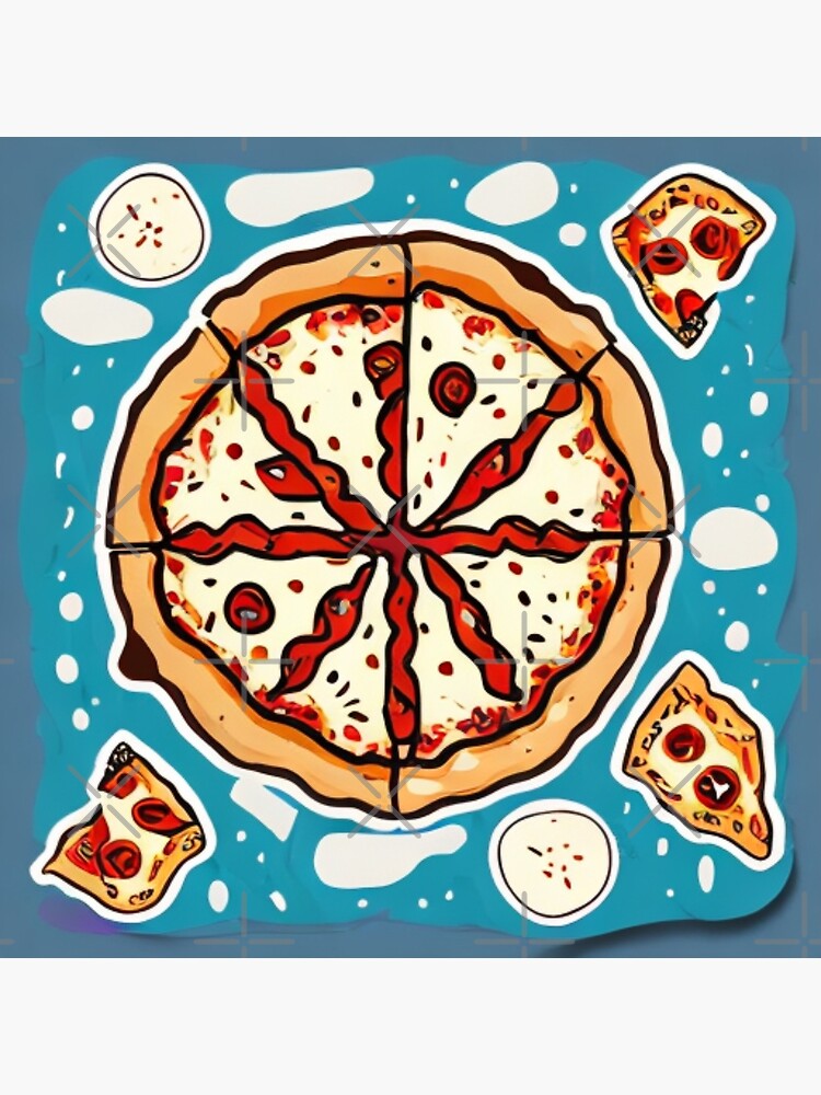 Cute Pizza Slice - Cartoon Style Illustration - Simple but Delicious | Art  Print