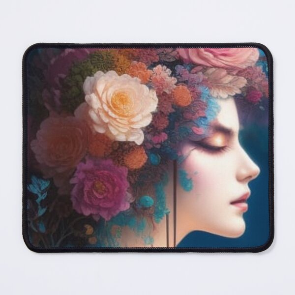 Item preview, Floral Head Portrait of a Woman designed and sold by Verdant Rose Studio.