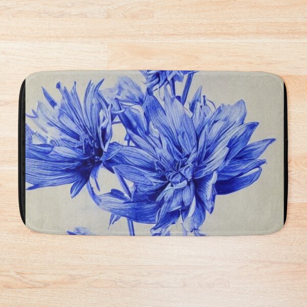 Item preview, Blue Ink Floral Illustration designed and sold by Verdant Rose Studio.