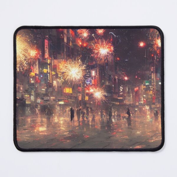 Item preview, Oil Painting of Fireworks Festival on the Street designed and sold by Verdant Rose Studio.