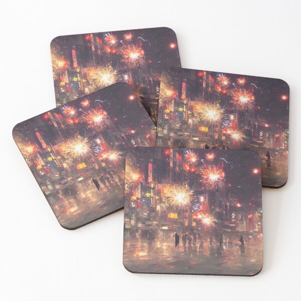 Item preview, Oil Painting of Fireworks Festival on the Street designed and sold by Verdant Rose Studio.