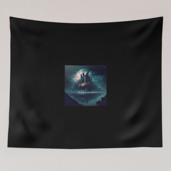 Item preview, Dracula vampire castle with full moon designed and sold by ARTeez⭐️⭐️⭐️⭐️⭐️.