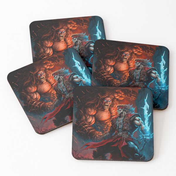 Item preview, Barbarian warrior fighting with demon designed and sold by ARTeez⭐️⭐️⭐️⭐️⭐️.