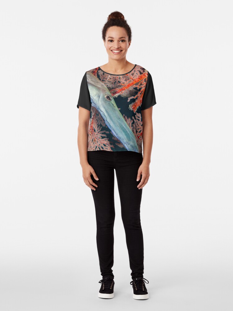 Alternate view of Why the long face? Chiffon Top