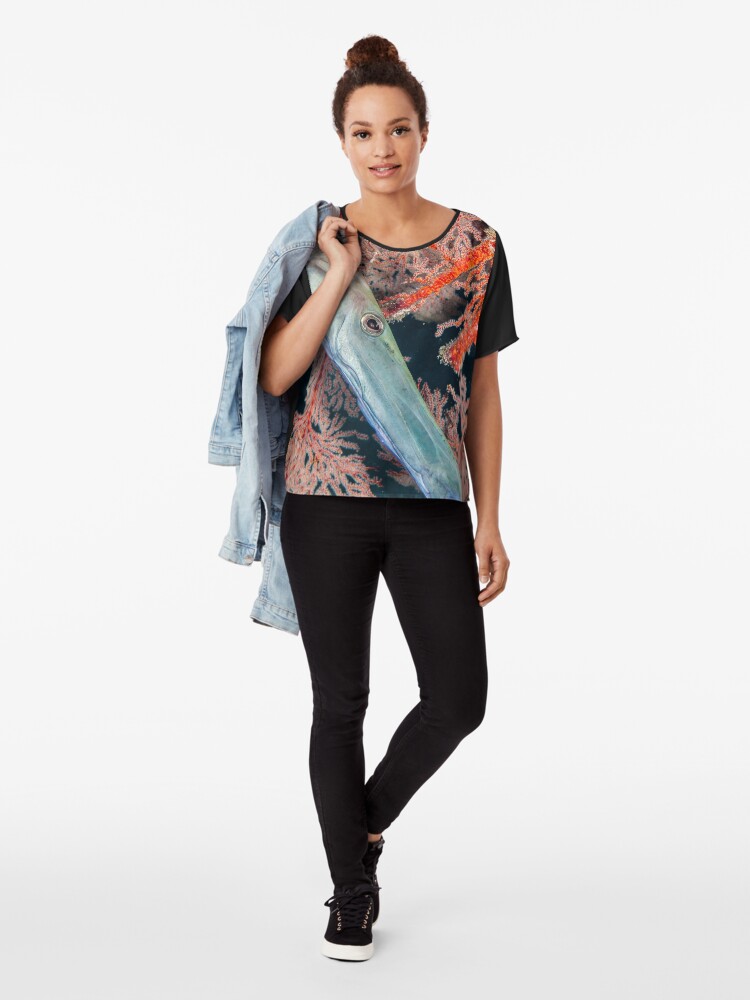 Alternate view of Why the long face? Chiffon Top