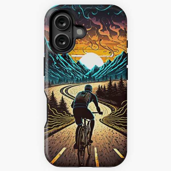 Item preview, Neon Cyclist Road Bike Artwork designed and sold by CaseHavenDesign.