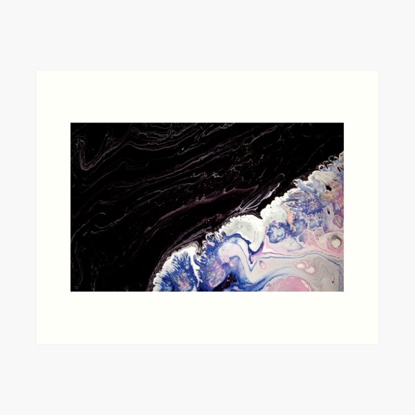 Purple waves, acrylic on canvas Art Print