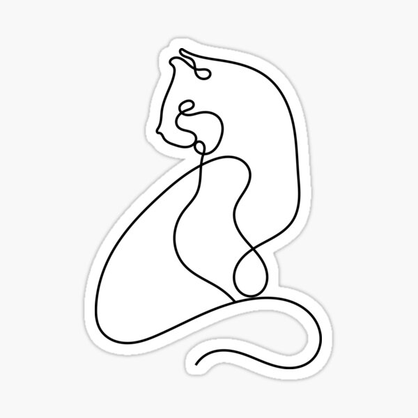 Katze one line Sticker