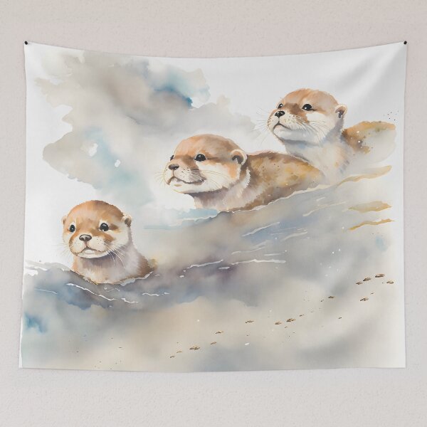Item preview, Cute baby otters designed and sold by EmilyDayDreams.