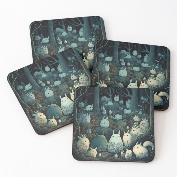 Item preview, Cats and rabbits in a forest designed and sold by Omen238.