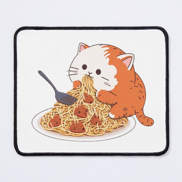 Item preview, cat eating spaghetti designed and sold by Temmz.