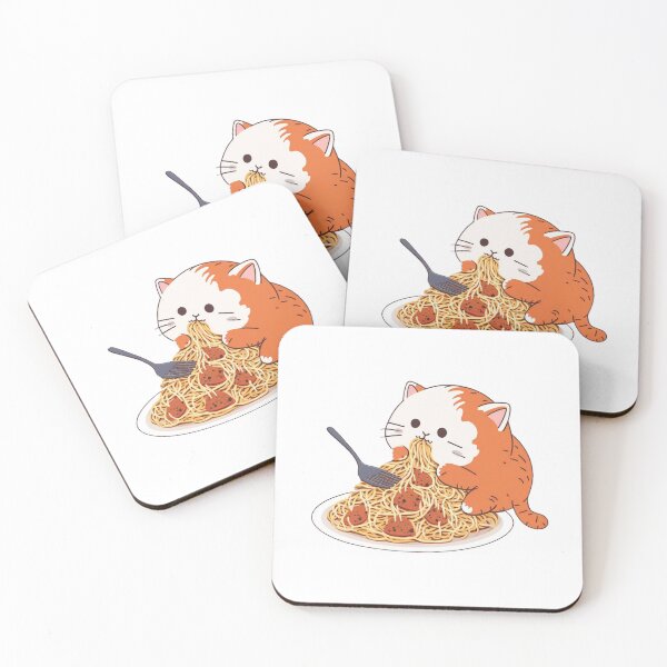 Item preview, cat eating spaghetti designed and sold by Temmz.
