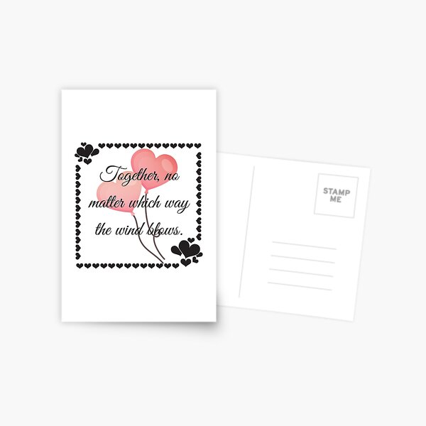 Valentines Gift For Love, Heart Balloons, Love Quote Postcard