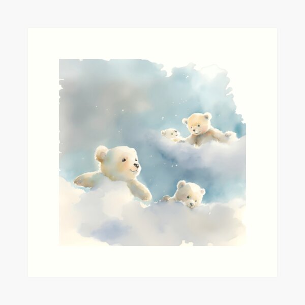 Cute baby teddy bears Art Print