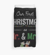 Our First Christmas as Mr and Mrs Ugly Sweater Knitted Design Gift For Just Married Married Couples T-Shirt Sweater Hoodie Iphone Samsung Phone Case Coffee Mug Tablet Case Duvet Cover