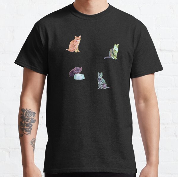Kitty cat and milk bowl Pattern - Available on socks mugs shirts stickers and more Classic T-Shirt