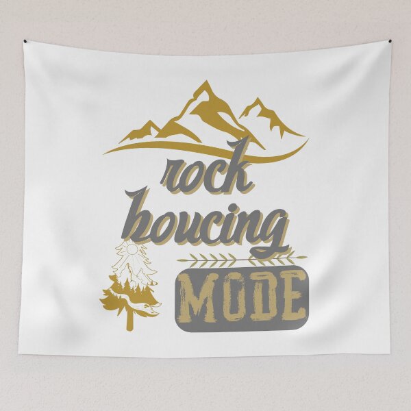 Item preview, rock boucing mode, forest river sun inside tree pine designed and sold by movie-popcorn.