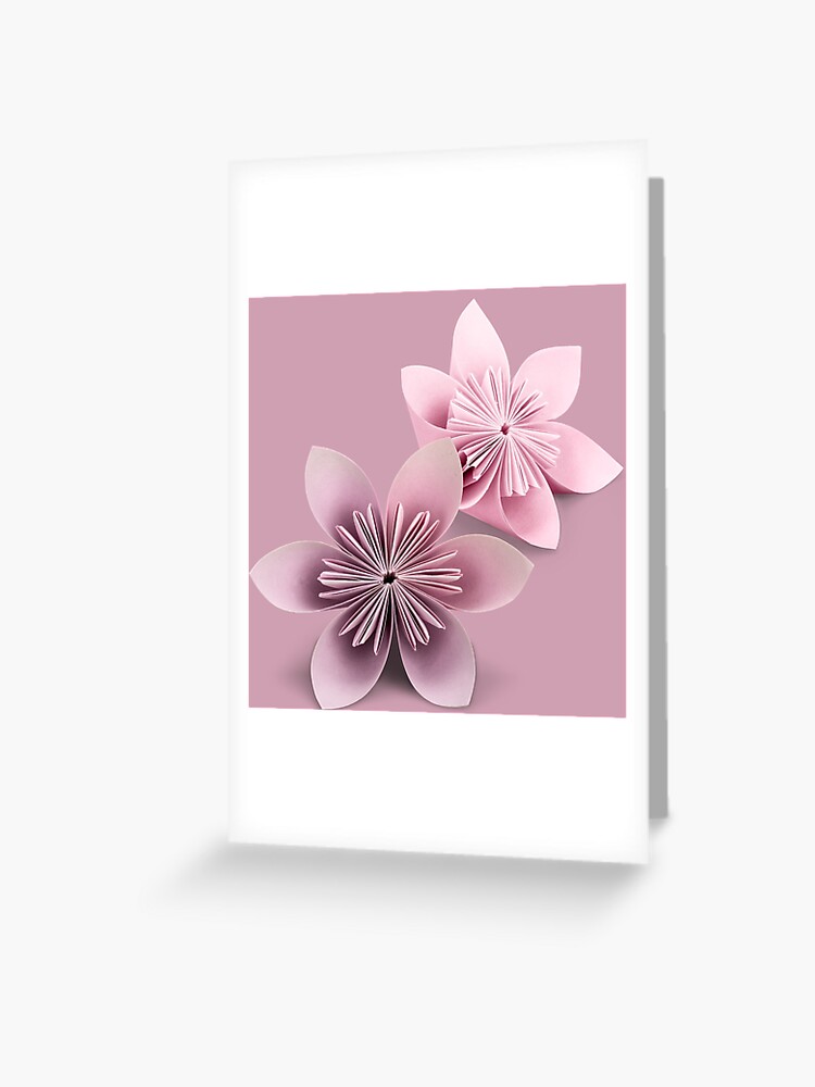 Paper Folded Flowers Greeting Card for Sale by HerartbyHer
