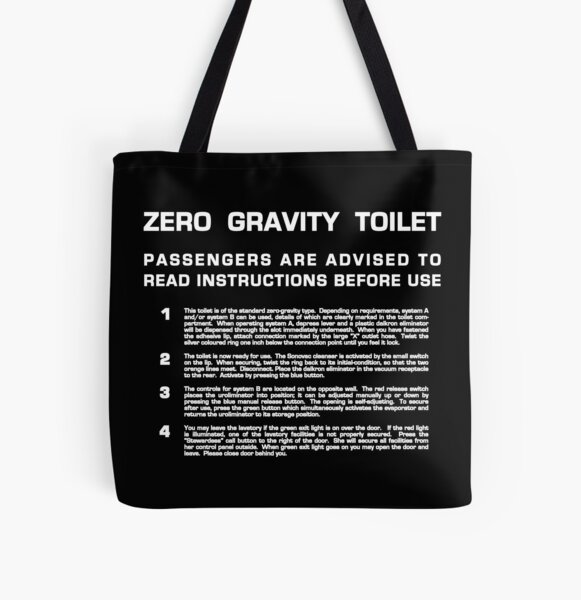 Zero Gravity Toilet (white text) Tote Bag for Sale by Dalekboy