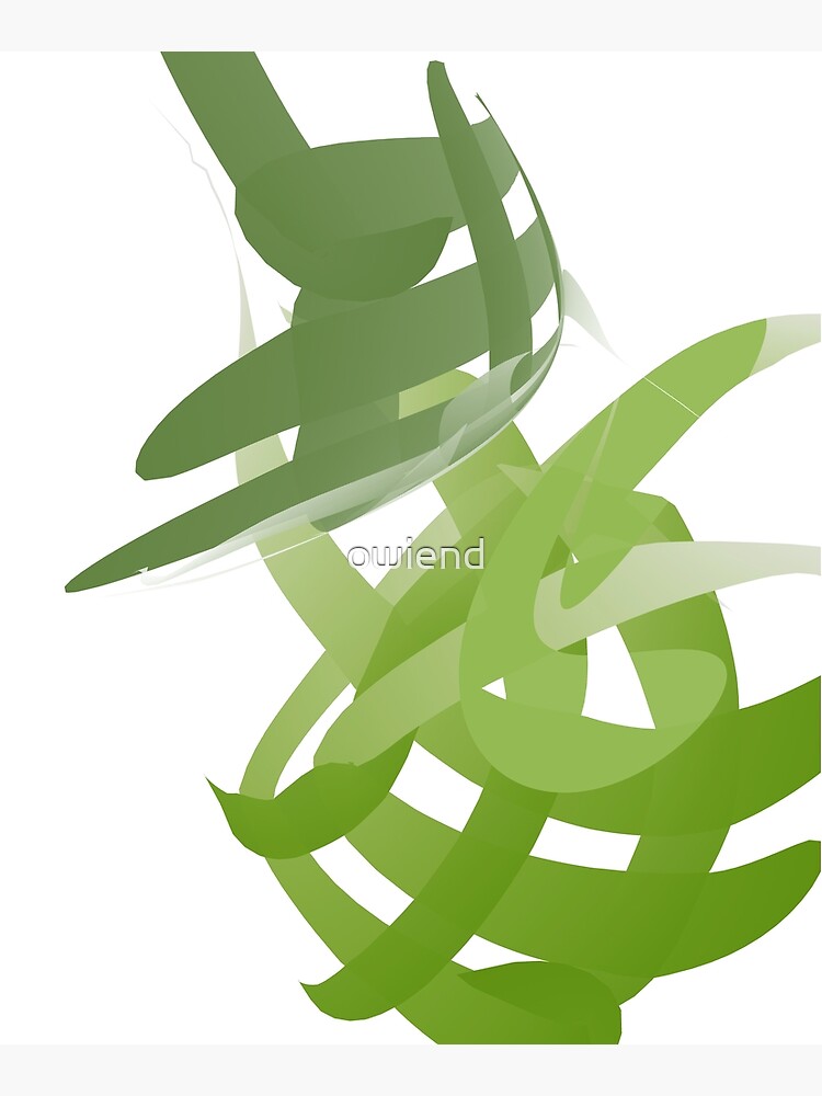 Green Interweaving - Abstract Lines and Shapes by owiend