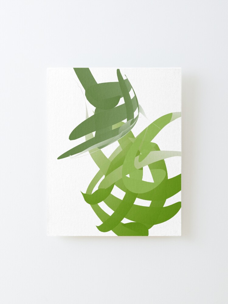 Alternate view of Green Interweaving - Abstract Lines and Shapes Mounted Print