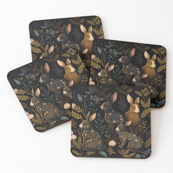 Item preview, Several Small Hares Hanging Around Herbage designed and sold by AllFolkedUp.