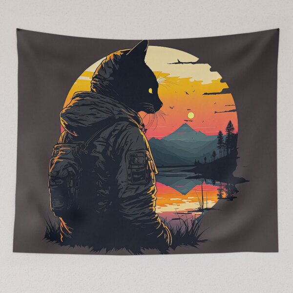 Item preview, cat looking at sunset designed and sold by Chillapy.
