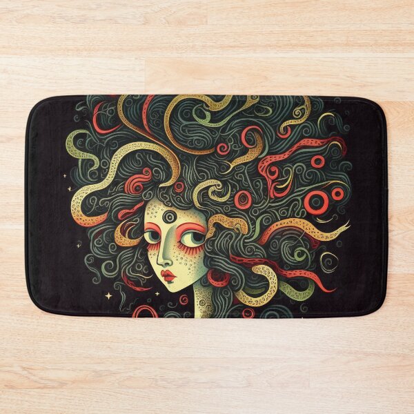 Item preview, Mesmerizing Medusa with a Myriad of Meandering Multicolored Mischief Makers designed and sold by AllFolkedUp.