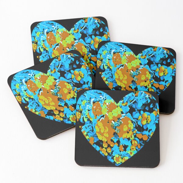 Item preview, Floral Blue-Green-Black Heart by Iritof designed and sold by iritof.