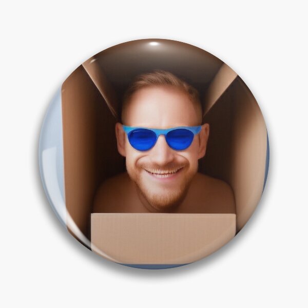 Item preview, The Man Wearing Blue Eye Glasses In A Box designed and sold by CreepyDesigns.