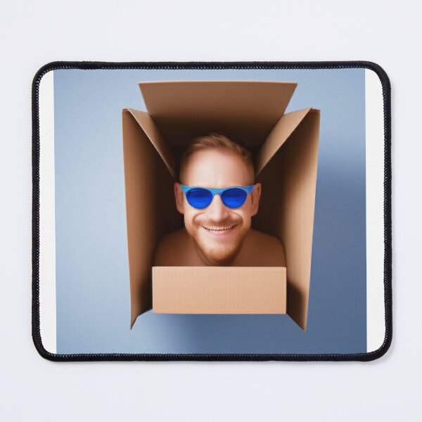 Item preview, The Man Wearing Blue Eye Glasses In A Box designed and sold by CreepyDesigns.