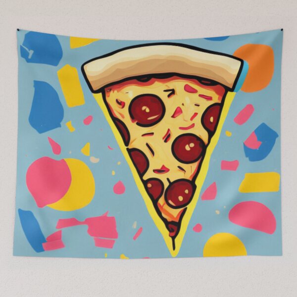 Item preview, Simple but Delicious - Hand-drawn Pizza Slice - Pizza with a Pop of Color designed and sold by WBP Mart.