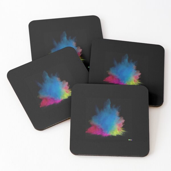 Item preview,  A centered explosion of colorful powder on a black background designed and sold by Drop Art.