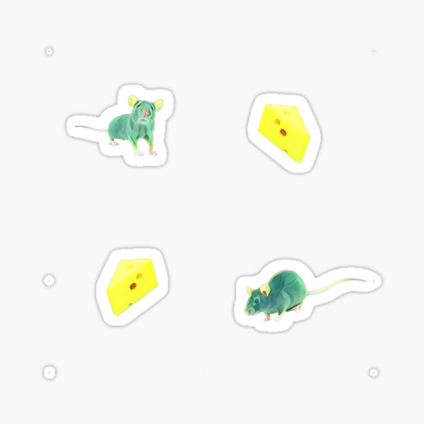 Mouse and cheese Pattern - Available on socks mugs shirts stickers and more Sticker