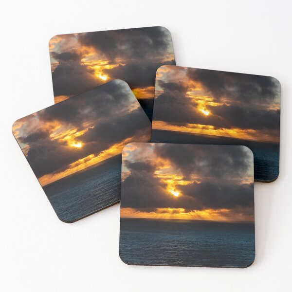 Item preview, Amazing cloudy sky with sun rays over the Atlantic Ocean at sunset designed and sold by AlbertMi.