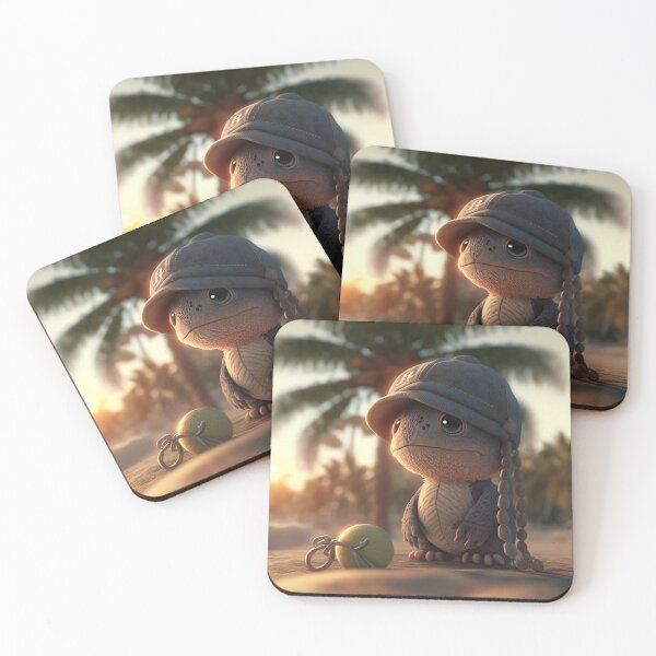Item preview, Adorable baby dinosaur at the beach designed and sold by Most-Mysterious.