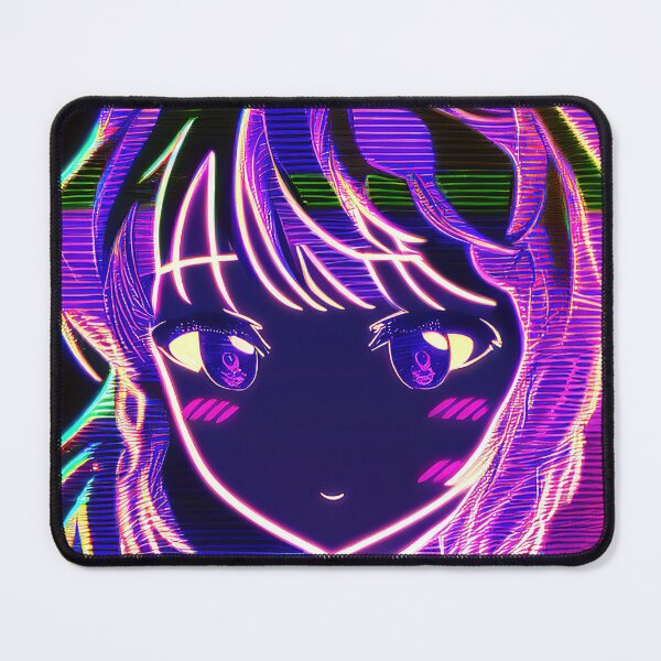 Item preview, Anime girl Moire scanlines VHS pink blue designed and sold by RK - Shop.